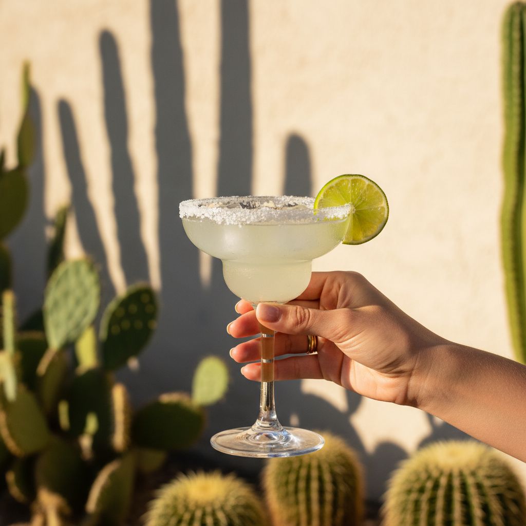Handcrafted margarita at Pūblico Mezcaleria Mykonos happy hour