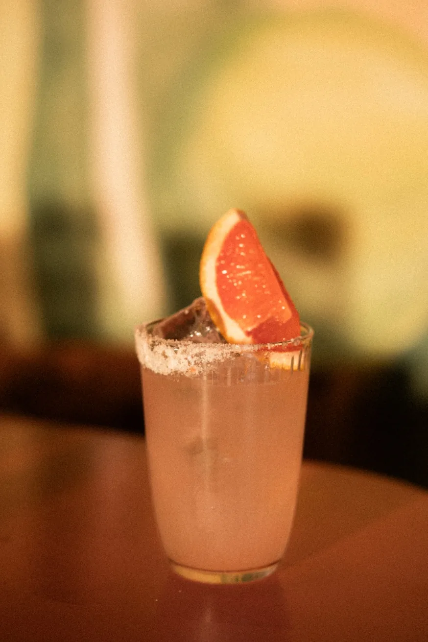 Smoky paloma mezcal cocktail with grapefruit at Pūblico Mezcaleria — the best cocktail bar in Mykonos Town